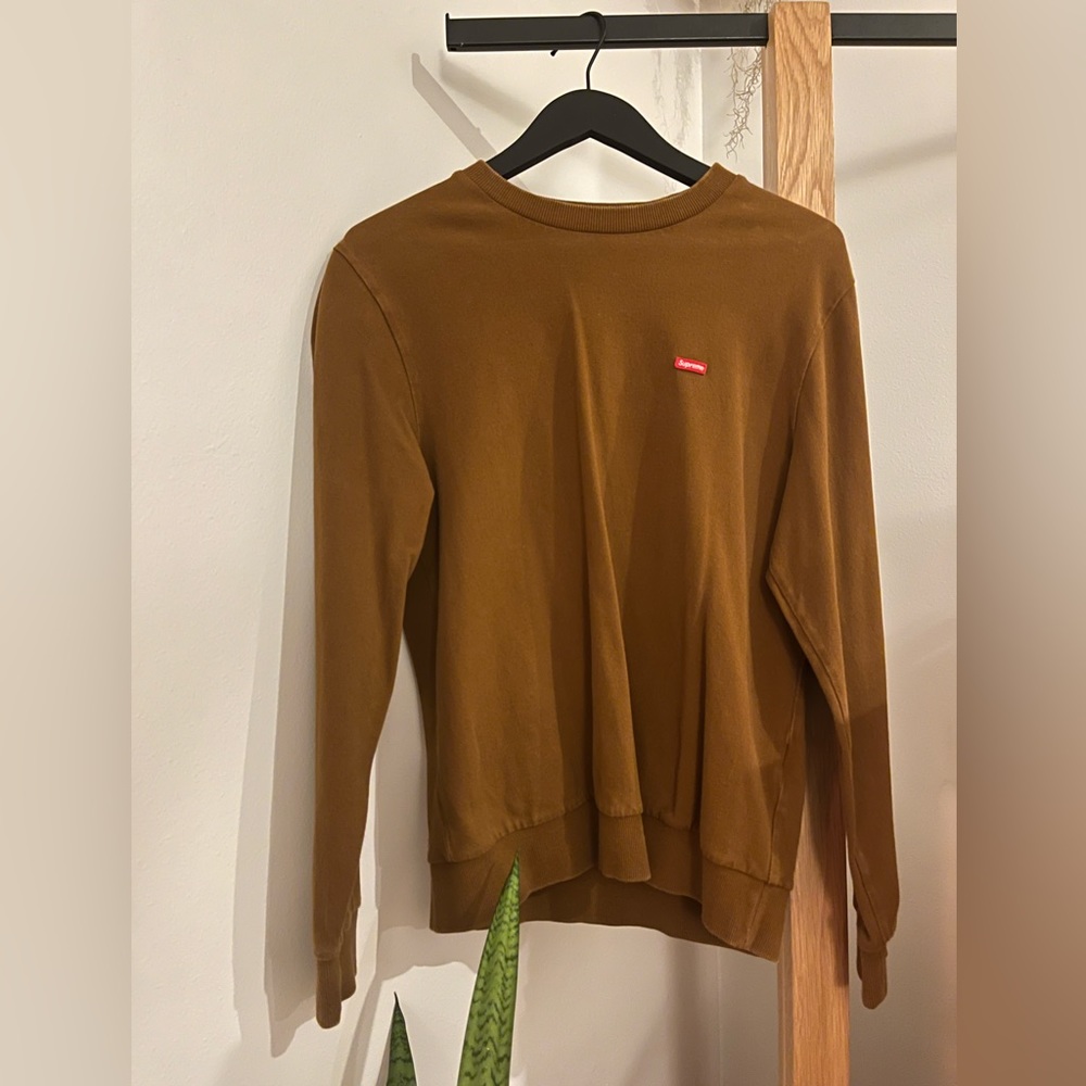 Authentic Supreme Mini Box Logo Crewneck; Size Small; Brown